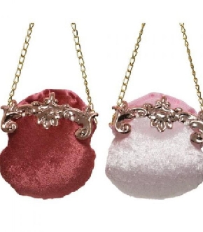 ****DECORO TESSUTO BORSA CM.8,5X9,3H ROSA