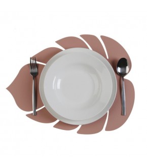 TOVAGLIETTA FORMA FOGLIA ROSA CM 44.5X35