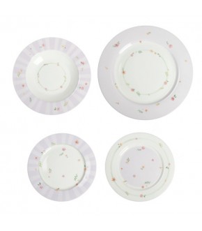 TAVOLA 18 PZ POLLINE LILLA NEW BONE CHINA