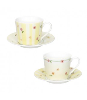 TAZZINA CAFFE POLLINE GIALLO SET 2 PZ NEW BONE CHINA