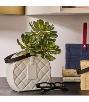 BORSETTA TONDA BIANCA H15 CERAMICA BAG